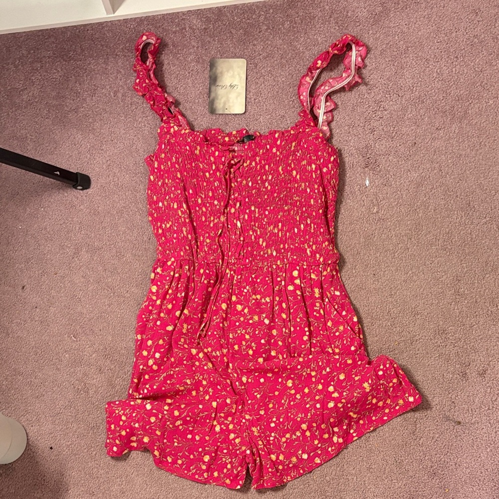 Pink Floral Romper